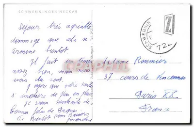 Schwenningen/Neckar — widok panoramiczny — Zobler-Verlag Stuttgart, nr 37 — Rewers