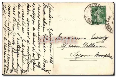 Stara pocztówka Lauterbrunnen Staubbach — Rewers