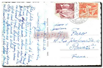 Bilhete postal moderno Les Avants — Verso