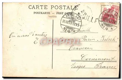 Bilhete postal antigo Le Moleson — Verso