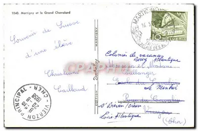 Martigny i Grand Chavalard — Wydawnictwo Darbellay n°1040 — Rewers