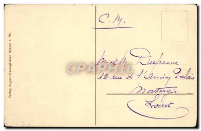 Spéyer a. Rh. Hauptstraße m. Dom — widok z lotu — Verlag August Baumgärtner Speyer a. Rh. — Rewers