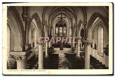 Cressier — Intérieur de l'église — Édition d'art (A. Acquadro, Phot. Neuveville)