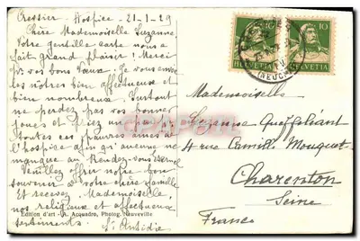 Cressier — Intérieur de l'église — Édition d'art (A. Acquadro, Phot. Neuveville) — Verso