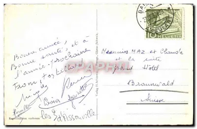 Hausstockkette — chalés nevados — Verlag II. Schonweitzer, Frogr. (Schweiz) n° 2721 — Verso