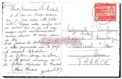 Bilhete postal moderno Leysin — Verso