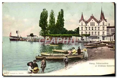 Vevey, Molo e Castelo Couyrau — Phototype Co. Neuchâtel, n° 8677
