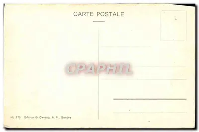 Genebra — Partida para o lago superior — Edição G. Caveng, A.P., Genebra, n° 179 — Verso