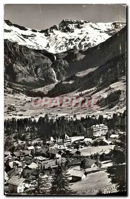 Bilhete postal antigo Hotel National Hotel Nevada Palace Wildstrubel Adelboden