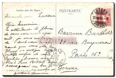 Lucerna e as Alpes — Editor E. Goetz, n° 4007 — Verso