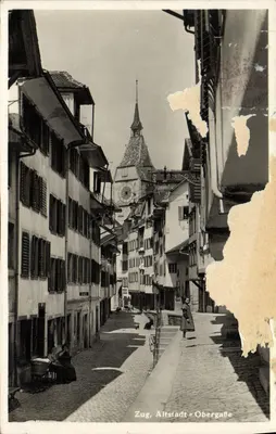 Bilhete postal antigo Zúrg Altstadt Obergafle