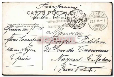 Genève, Haven en Mont-Blanc — panoramische weergave — Helverba Phototypie Co., Neuchâtel, n°777 — Achterkant