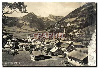 Château d'Oex — vue panoramique du village encaissé entre montagnes — éditeur Marcel Rouge-L'Ataur, n° 57