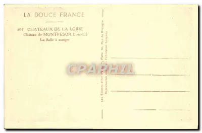 Zamek Montrésor — Sala jedzeniowa — Wydawnictwo La Douce France — Rewers