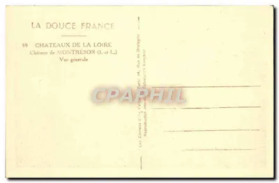 Zamek Montresor — Ogólny widok — Les Éditions d'Art VV.07, Paryż — Rewers