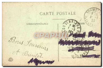 Bilhete postal antigo Tremblay Les Masses — Verso