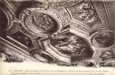 Rennes - Palais de Justice - Grand'Chambre du Parlement - Plafond dessiné (1656-1665) par Errard Charles