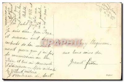 Twee kinderen in kostuum van de tijd met schapen — Uitgever J. Savater, nr. 1848 — Achterkant