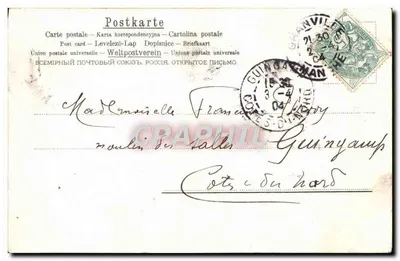 Bilhete postal antigo Fantasia Crianças Ovo Anjos — Verso