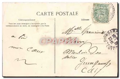 Stara pocztówka Plurien Rue de la mairie — Rewers