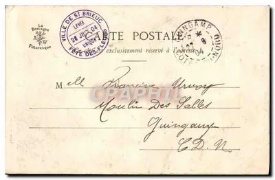 St-Brieuc - Rue Fardei - Hôtel des Ducs de Bretagne — éditeur La Bretagne Pittoresque, n°4 — Rewers