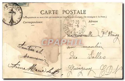 Kaplica Tréguié — Rysunek Th. Busnel, według Hernot — Fr. Simon, Drukarnia Rennes — Rewers