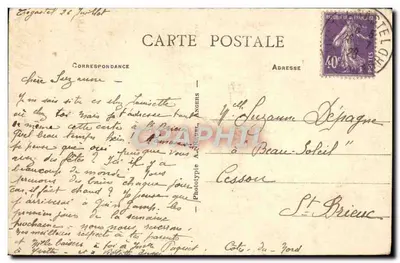 Trégastel (C.-du-N.) — Plaża i w oddali Dé — A.B. — n° 322 — Rewers