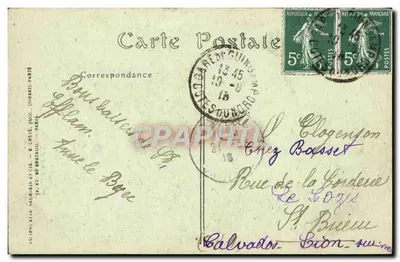 Saint-Éfflam (Côtes-du-Nord) — Ogólny widok przez sosny — ND Phol 157 — Rewers