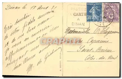 Dinan — stare domy z ulicy Apport — A. Benoit, Dinan — Rewers