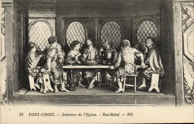 PONT-CROIX — Interior da Igreja — Bas-Relief — ND