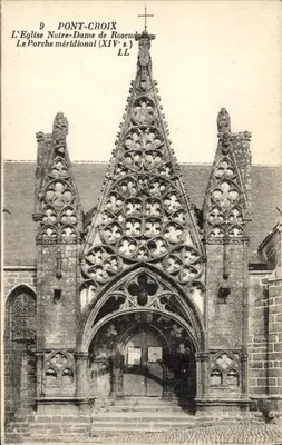 Ponte-Croix — A Igreja Nossa Senhora de Roscudon, o portal meridional (século XIV) — LL