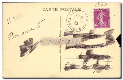 Bilhete postal antigo Ar Folgoat Deiz ar Pardon Folklore Os peregrinos em oração — Verso