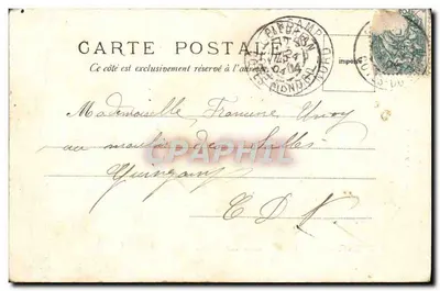 Brest. Magazyn Główny — portowy widok z statkiem żaglowym i parowcem — wydawca V.P. Nr 630 — Rewers