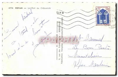 Royan — Port w zachodnim świetle — M. Bérjaud, wydawca — Rewers