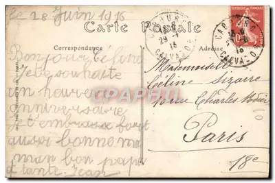 Stara pocztówka Cabourg La Dige Promenade Le Casino et le Grand Hotel — Rewers
