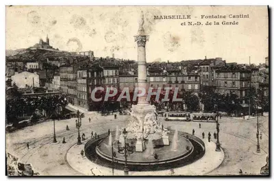 Marseille - Fontaine Cantini et N.-D. de la Garde