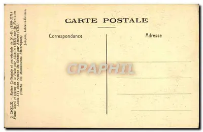 Igreja Colegiada e Paroquial de Dole — estátua de Luís XIV — editor Jacques (Dole, 1883) — Verso
