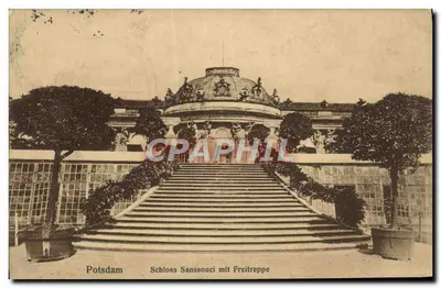 Potsdam — Schloss Sanssouci mit Freitreppe — Karl Altmann Berlin-Frieden