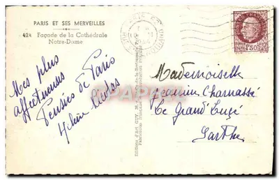 Notre-Dame de Paris — Fachada — Éditions d'Art GUY, n°424 — Verso