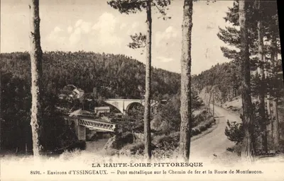 A Alta Loire pitoresca — Arredores de Yssingeaux — Ponte metálica sobre o caminho de ferro e a estrada de Montfaucon — n° 8491