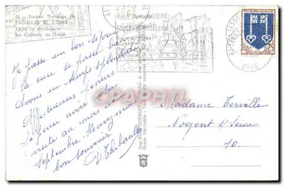 Zamek Tesse — Stacja termalna w Orne — Drukarnia GEORGET-DELEINE — Rewers
