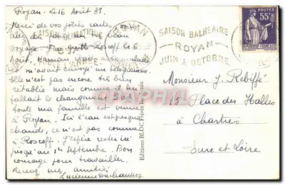 Royan-Pontaillac — La Conche de Gillet, Les Rochers et la Pointe Sud — Tito — Verso