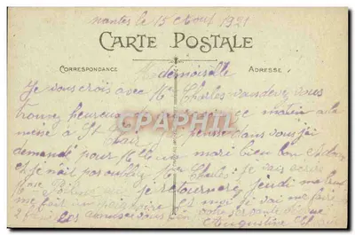 NANTES — O Monument de Villebois-Mareuil e a Bolsa — Verso