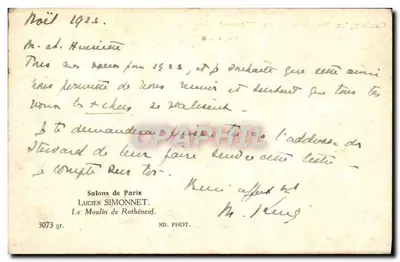 Pejzaż rzeczny — inskrypcja biblijna — Salony Paryża, Lucien Simonnet — Rewers