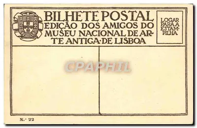 Sint Franciscus van Assisi — Portugese school (eind 15e eeuw) — Stijl van Nuno Gonçalves, uitgave van de Amigos do Museu Nacional de Arte Antiga, n° 22 — Achterkant