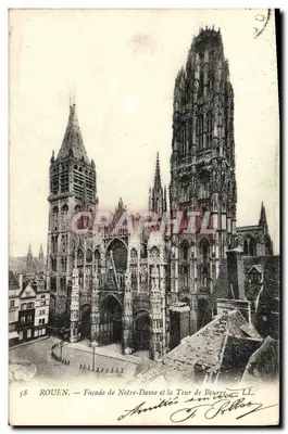 Rouen — Façade katedry Notre-Dame i Wieża Masła — LL, n°58