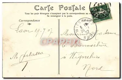 Laon — Facha da Catedral — Livraria E. Marot, Laon — Verso