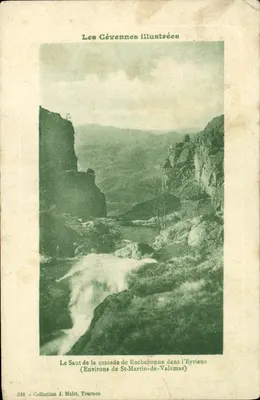 O Salto da cascata de Rochebonne no Eyrieux — As Cévennes ilustradas — Coleção J. Malet, Tournon, n°348