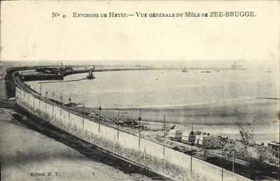 Vizinhança de Heyst — Vista geral do Molo de Zee-Brugge — Edição H. T. n°4