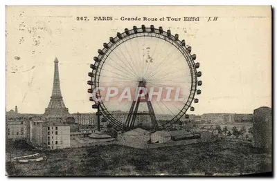 Paris — Grande Roue e Torre Eiffel — J.H. n°267